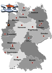 Karte von Deutschland mit dem Standort Gildehaus
